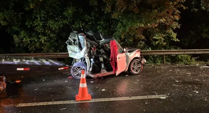 na foto, acidente BR-386 Nova Santa Rita