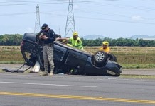 na foto, bloqueio BR-386 Canoas