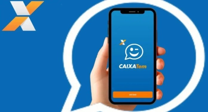 foto mostra aplicativo do caixa tem