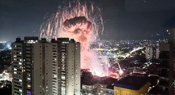 foto da explosão de fogos em tatuapé
