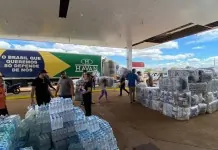 foto das doações enviadas pelo empresário e dono das lojas havan, luciano hang, para as vítimas do tornado em cidade do paraná.