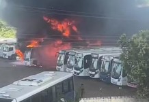 incêndio em empresa de ônibus em sapucaia do sul