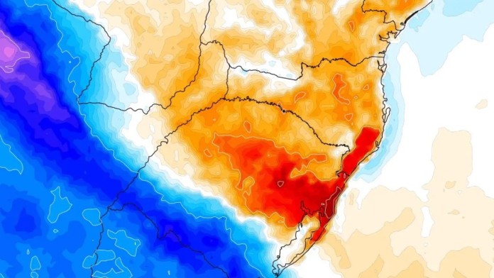 o mapa da Metsul que mostras como será a temperatura nos próximos dias