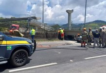 Motorista perde a vida após queda de passarela na BR-116