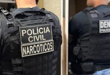 na foto, policiais durante a Operação Sentinela