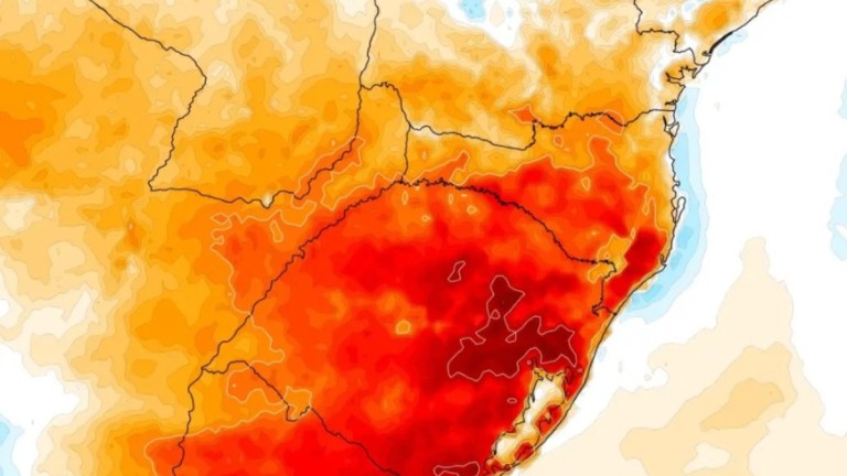 O mapa que alerta para as temperaturas, segunda a Metsul