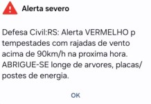 O alerta da defesa civil nos celulares