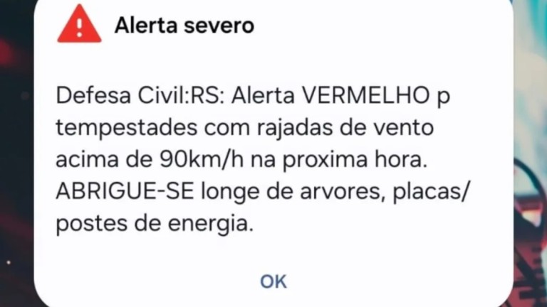 O alerta da defesa civil nos celulares