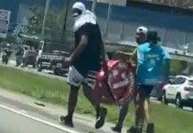 VÍDEO: torcidas do Internacional e Santos entram em confronto e causam bloqueio em rodovia