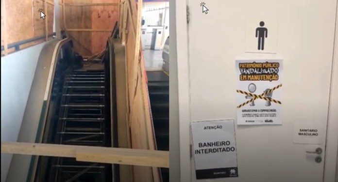 Banheiros interditados e escada rolante parada na Trensurb preocupam usuários em Canoas