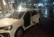 Carro tem porta arracanda durante acidente na BR-116