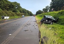 Mulher morre e outros três ficam feridos após colisão frontal na RS-153