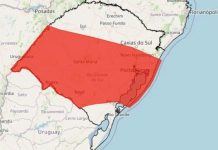 Alerta vermelho do Inmet prevê volumes elevados de chuva e risco de transtornos em diversas regiões do Rio Grande do Sul.